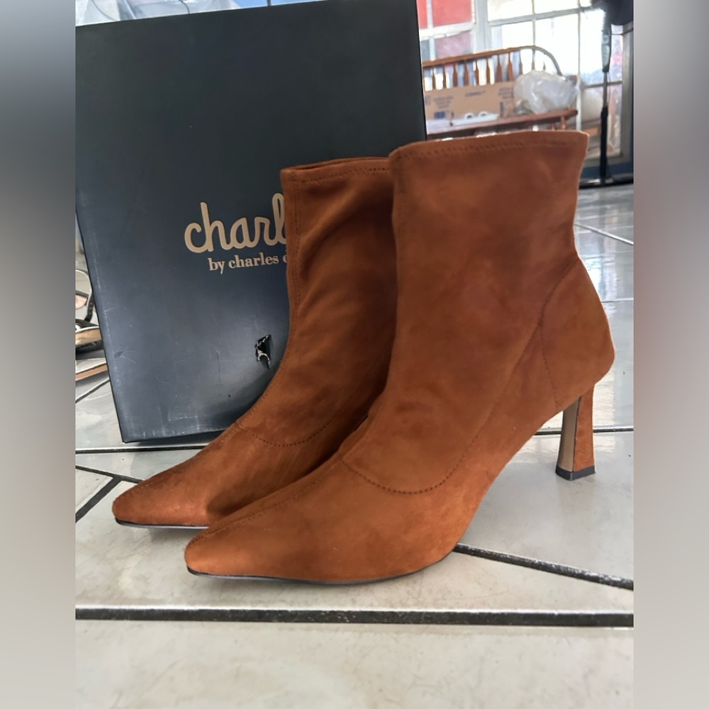 Charles By Charles David Tan Suede Ankle Boots